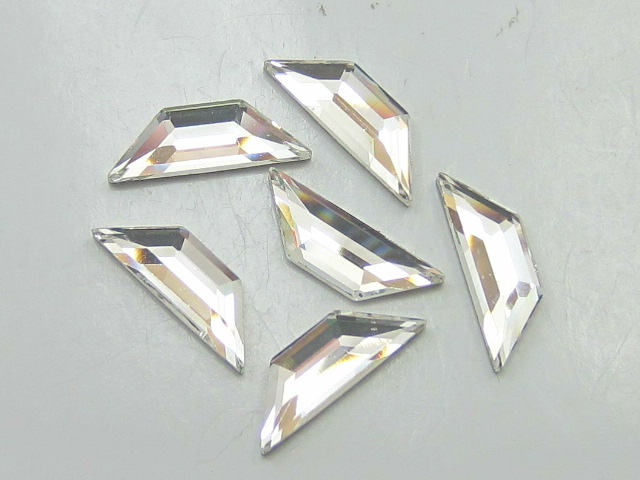 6 pcs. TRAPEZE 12.9x4.2mm CRYSTAL FLATBACK European Rhinestones